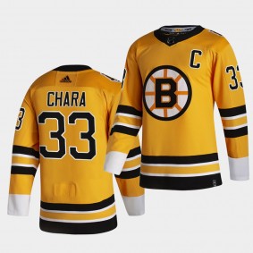 Boston Bruins 2021 Reverse Retro Zdeno Chara Gold Authentic Jersey